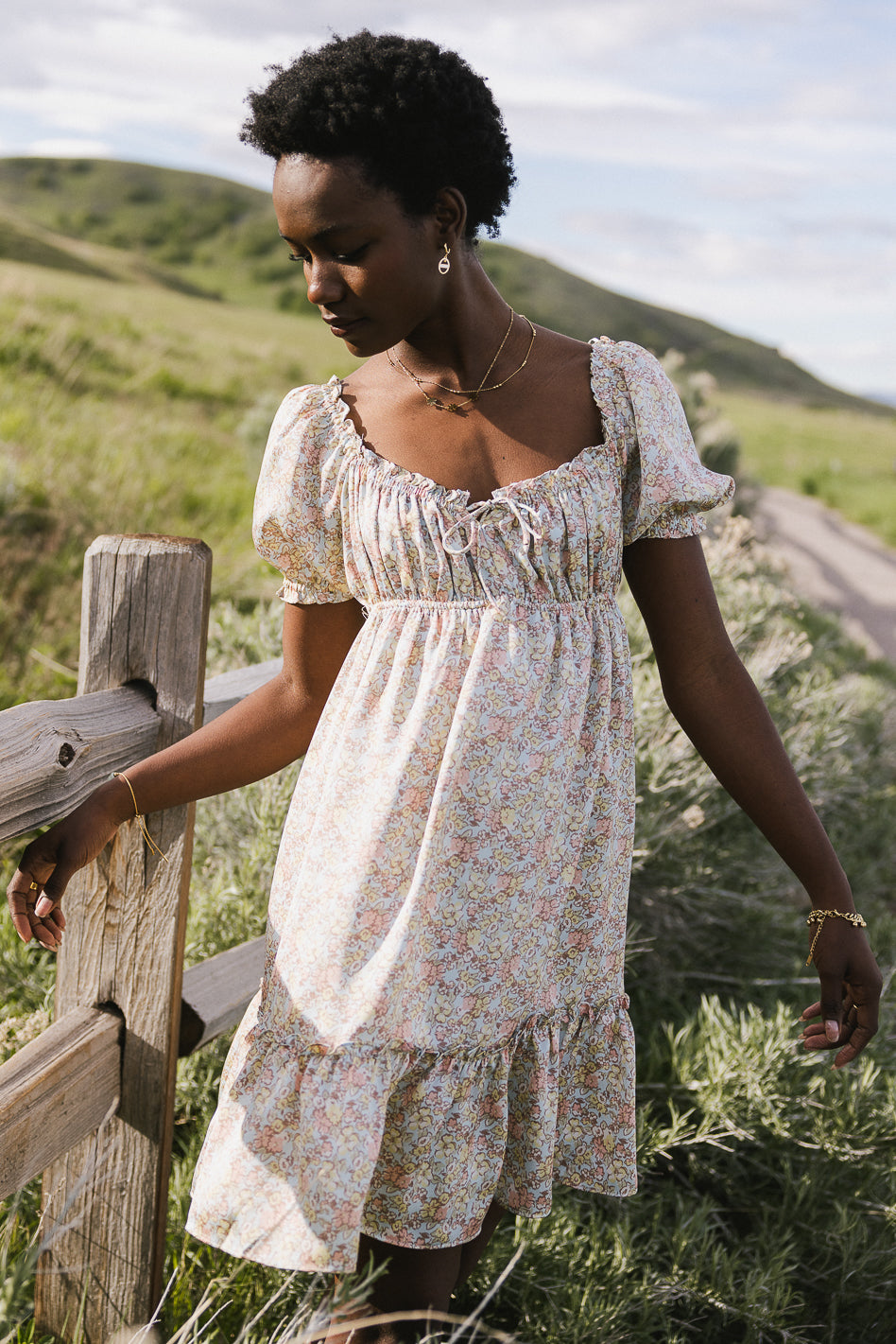 Averie Floral Babydoll Dress - Women's Summer Mini Dress with Short Sleeves & Ruffled Hem - Perfect for Beach Vacations, Date Nights & Casual Outings