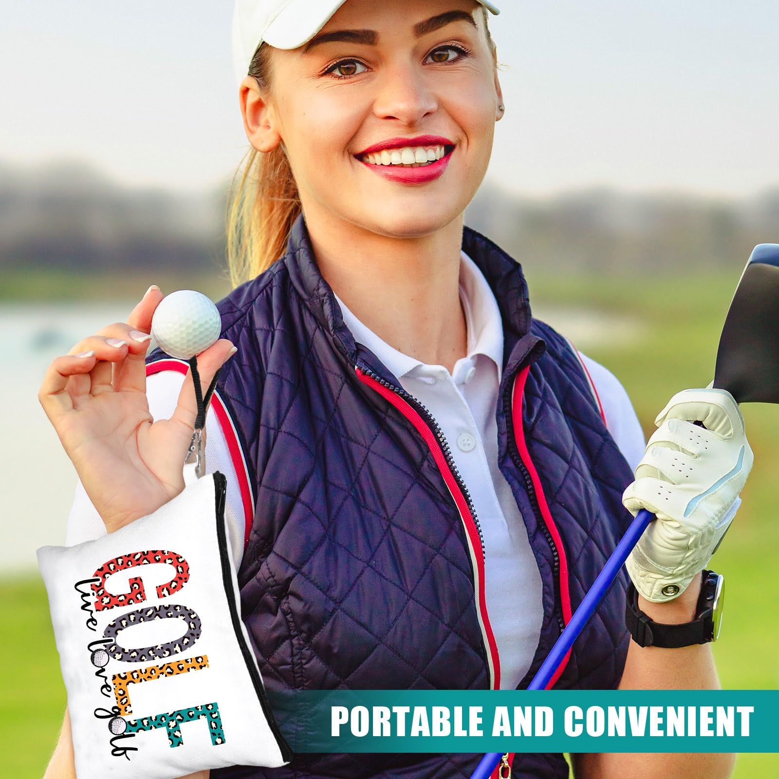 18pcs Golf Cosmetic Bags for Women - Travel Toiletry Organizer | Perfect Golf Gift for Ladies & Players