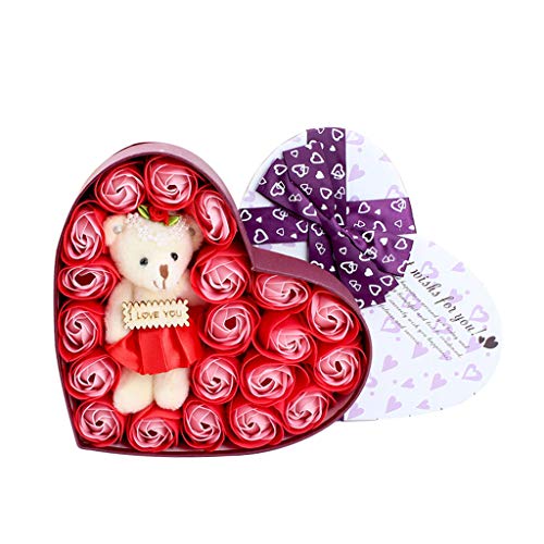Luxury Rose Petal Bath Soap with Floral Scent | Plant-Based Essential Oil Soap in Elegant Gift Box | Perfect for Women, Teens, Girls, Mom & Wife | Valentine's Day Gift Idea | Relaxing Bath Time & Spa Experience at Home