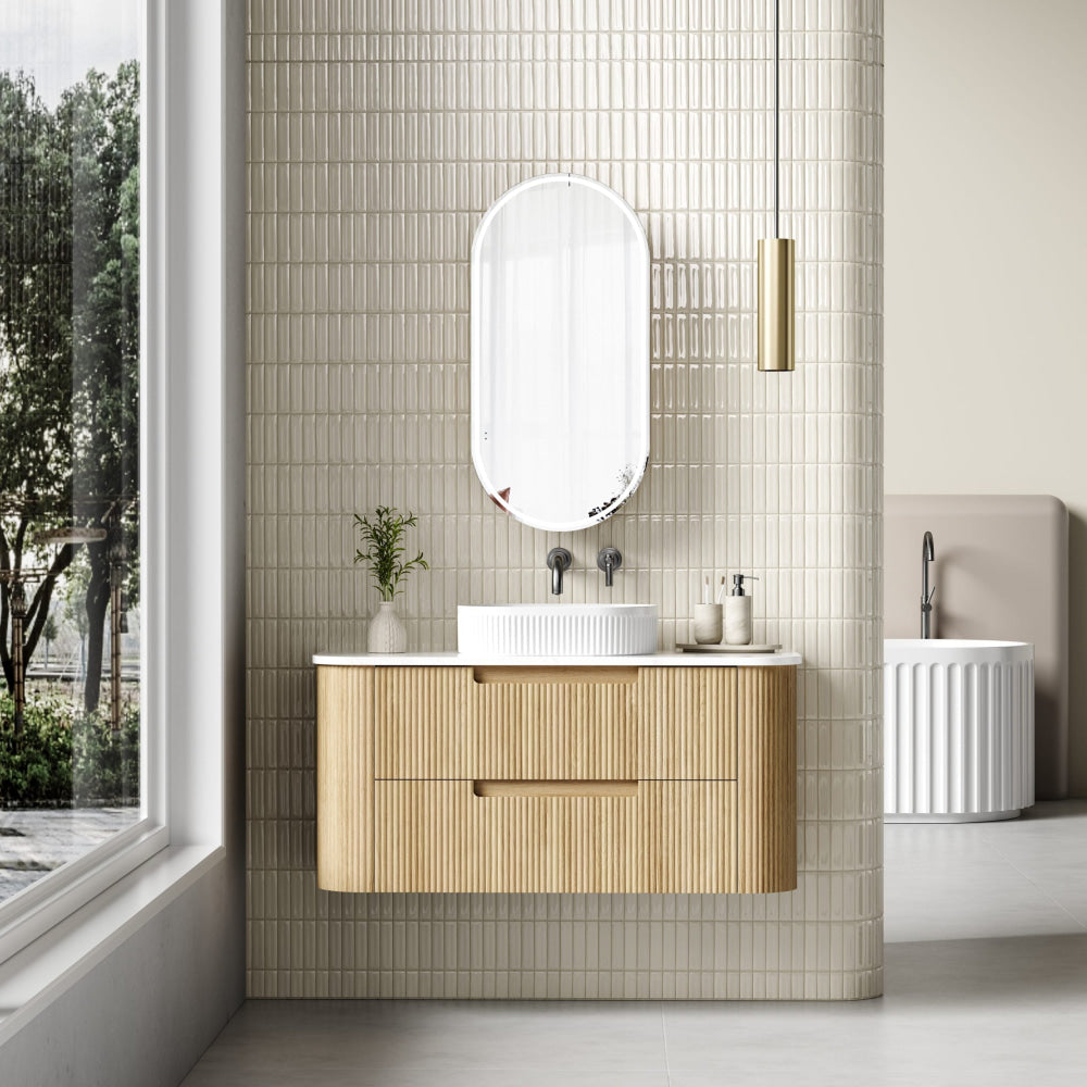 Aulic 1200mm Varcelli Wall Mounted Bathroom Vanity with Sink - Modern Floating Vanity Unit for Small Bathrooms, CAWH54 1200 ST - Perfect for Apartments, Powder Rooms & Contemporary Home Decor