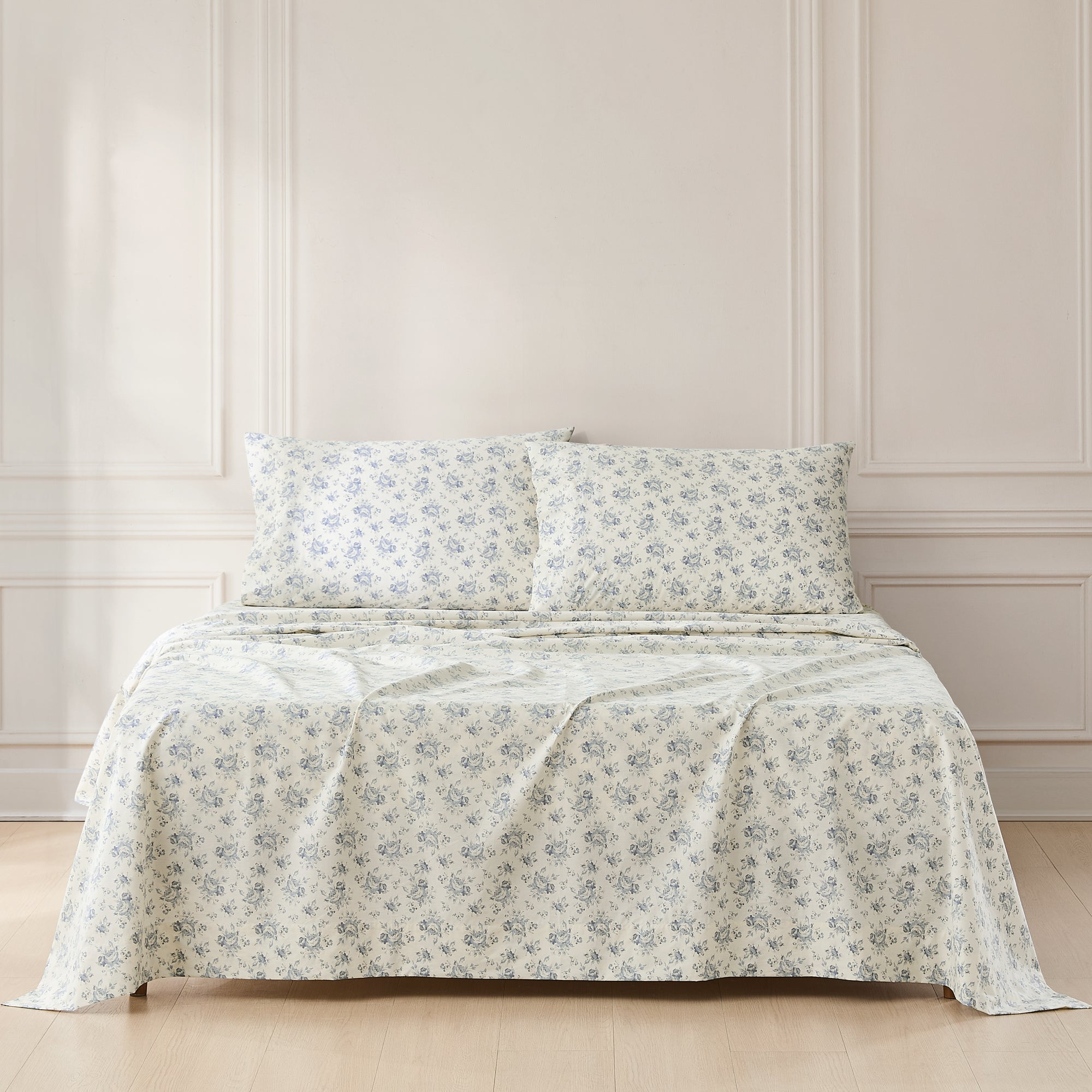 Premium 100% Cotton Rose Garden Bed Sheet Set - Queen Size, Soft & Breathable for All Seasons - Perfect for Home, Hotel, and Guest Room Decor