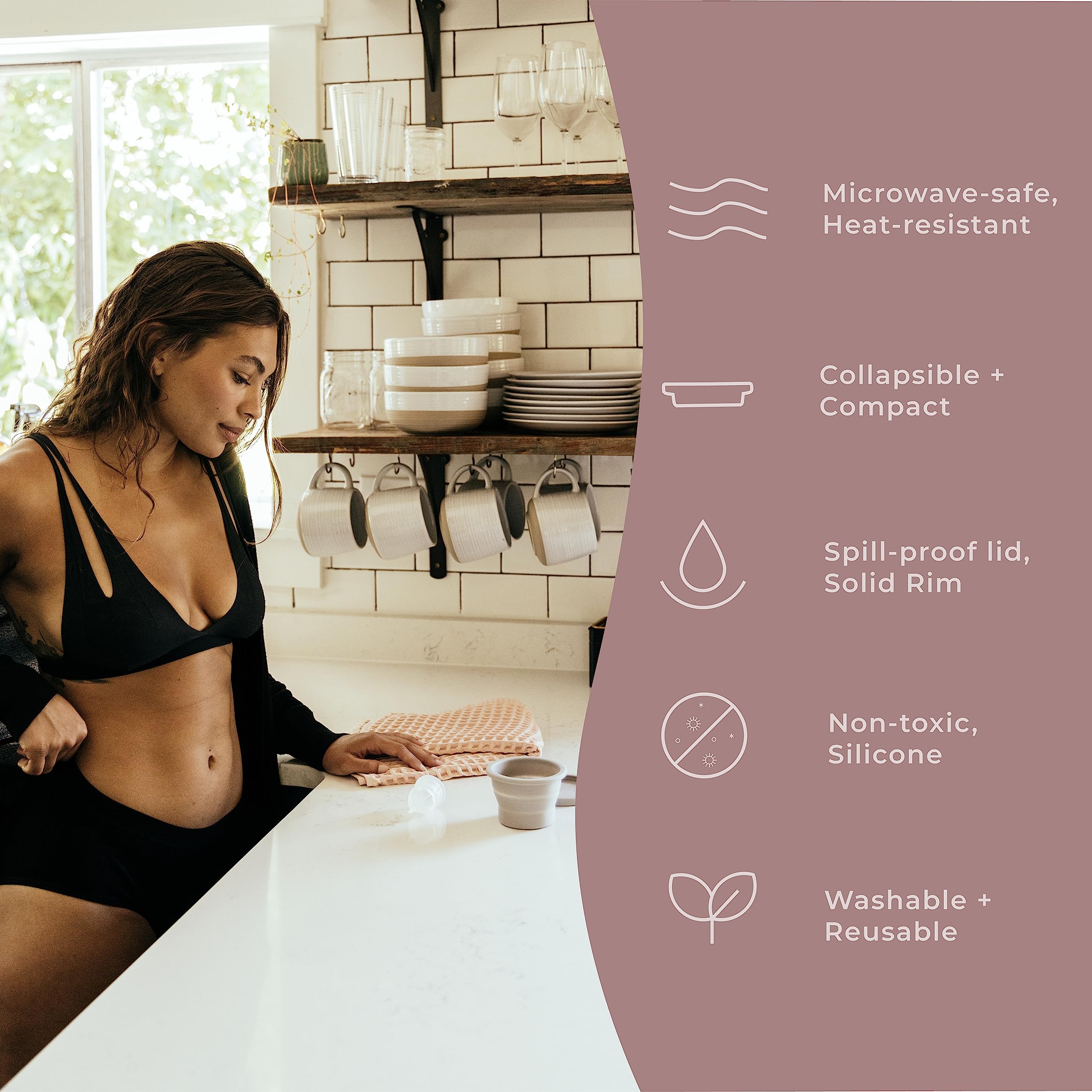 VOXAPOD Microwave-Safe Menstrual Cup Sterilizer - Collapsible Silicone Cleaner for Travel, Camping & Public Bathrooms | Foldable Sanitizing Container to Wash, Boil & Store Period Cups & Discs | Perfect for On-the-Go Hygiene & Discreet Cleaning