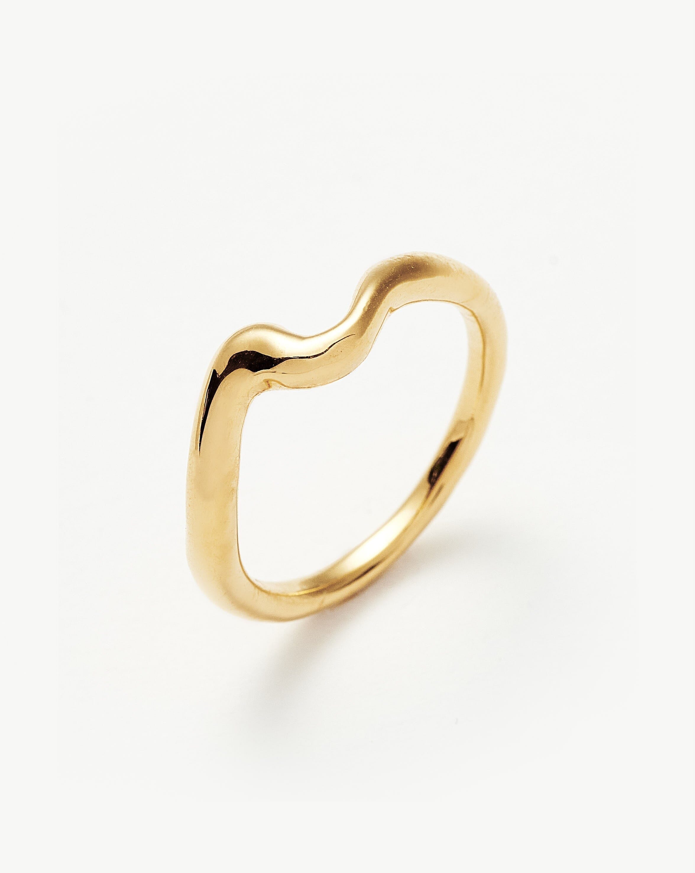 Molten Wave Stacking Rings Set - 18k Gold Vermeil Layered Rings for Women | Perfect for Everyday Wear, Stacking & Gift Giving