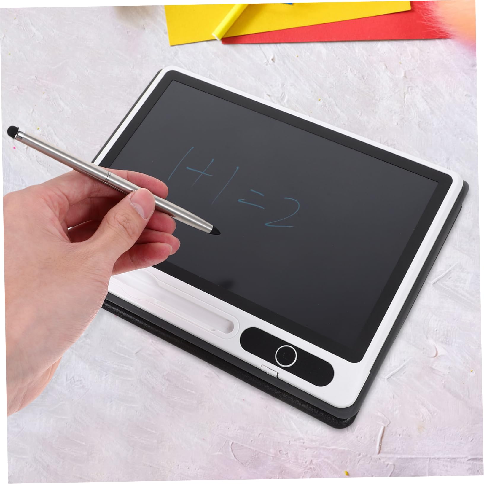 PartyKindom LCD Drawing Pad - 10 Inch Erasable Electronic Writing Tablet for Kids, Digital Sketchbook with Stylus & Leather Cover - Perfect for Note Taking, Drawing, Learning & Office Use