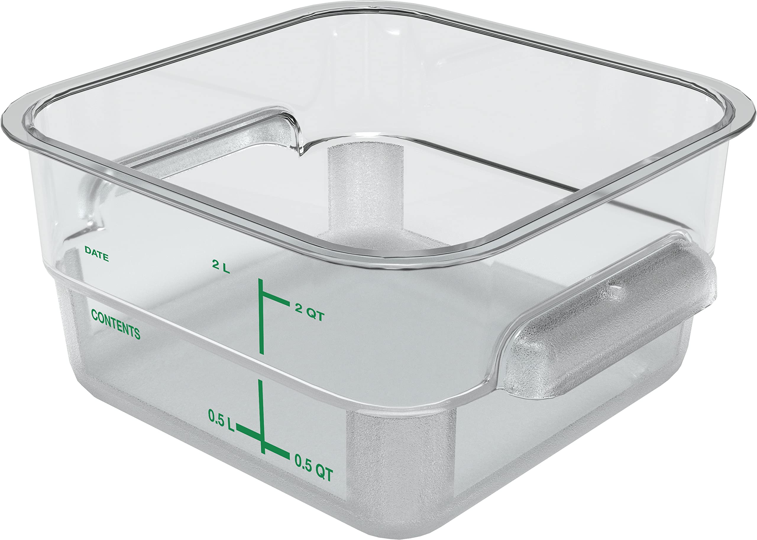 Carlisle 2-Quart Clear Polycarbonate Square Food Storage Container - Stackable Design for Catering, Buffets, Restaurants - Perfect for Meal Prep, Leftovers & Commercial Kitchen Organization