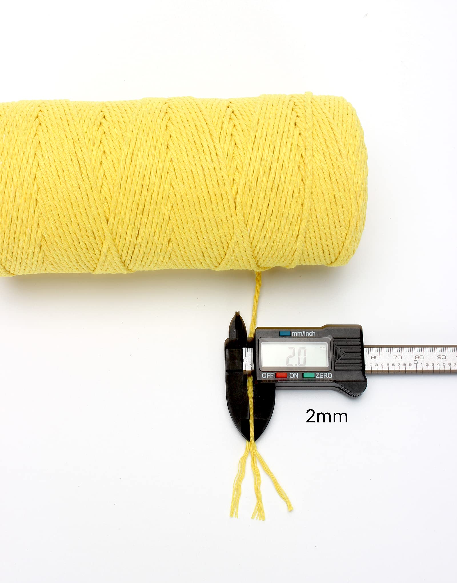2mm x 219yd Natural White Cotton Macrame Cord - DIY Knitting Rope for Plant Hangers, Wall Hangings, Christmas & Wedding Decorations - Perfect for Boho Home Decor and Handmade Crafts