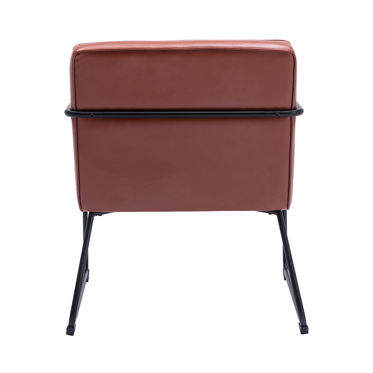 Premium Felix Leatherette Armchair - Modern PU Leather Lounge Chair for Living Room, Office & Study - Comfortable Mid-Century Style Accent Chair with Sturdy Metal Legs