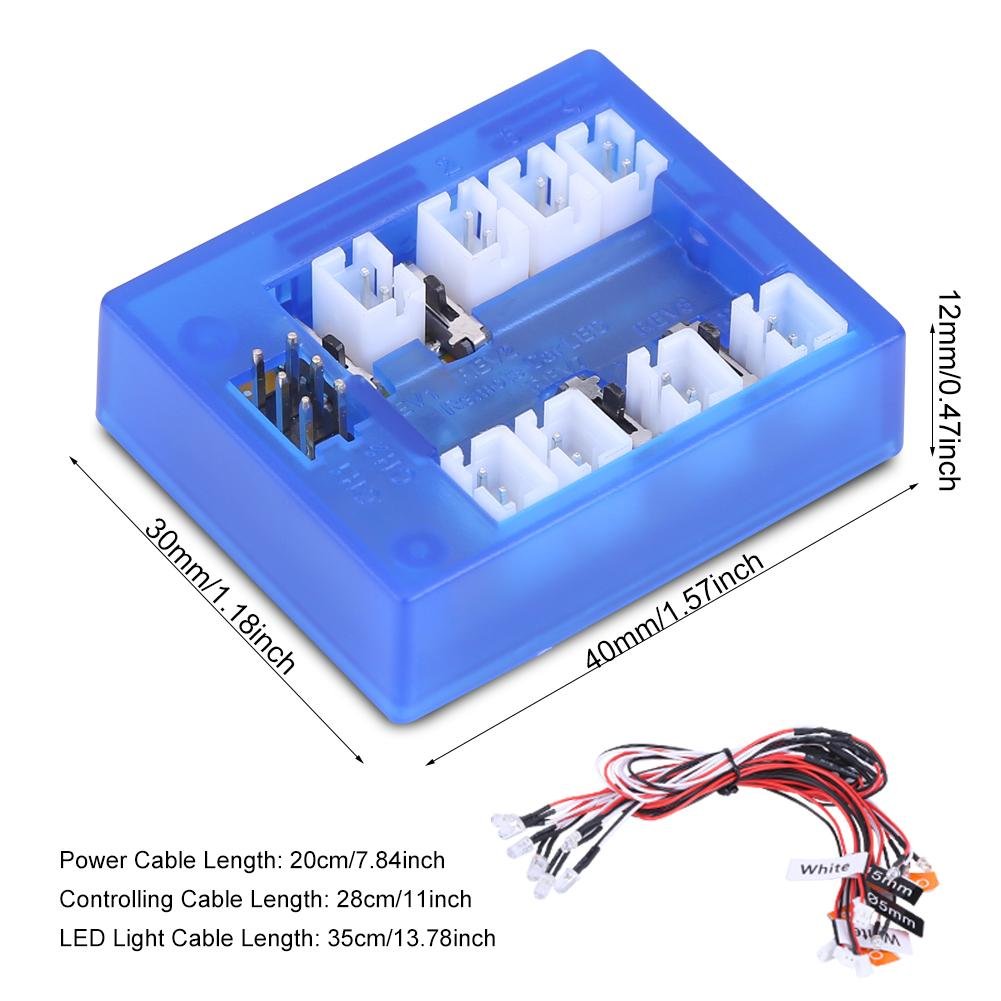12 LED RC Car Light Kit with Simulation Lighting for 1/10 Scale RC Cars, Trucks & Crawlers - Perfect for Night Racing & Off-Road Adventures