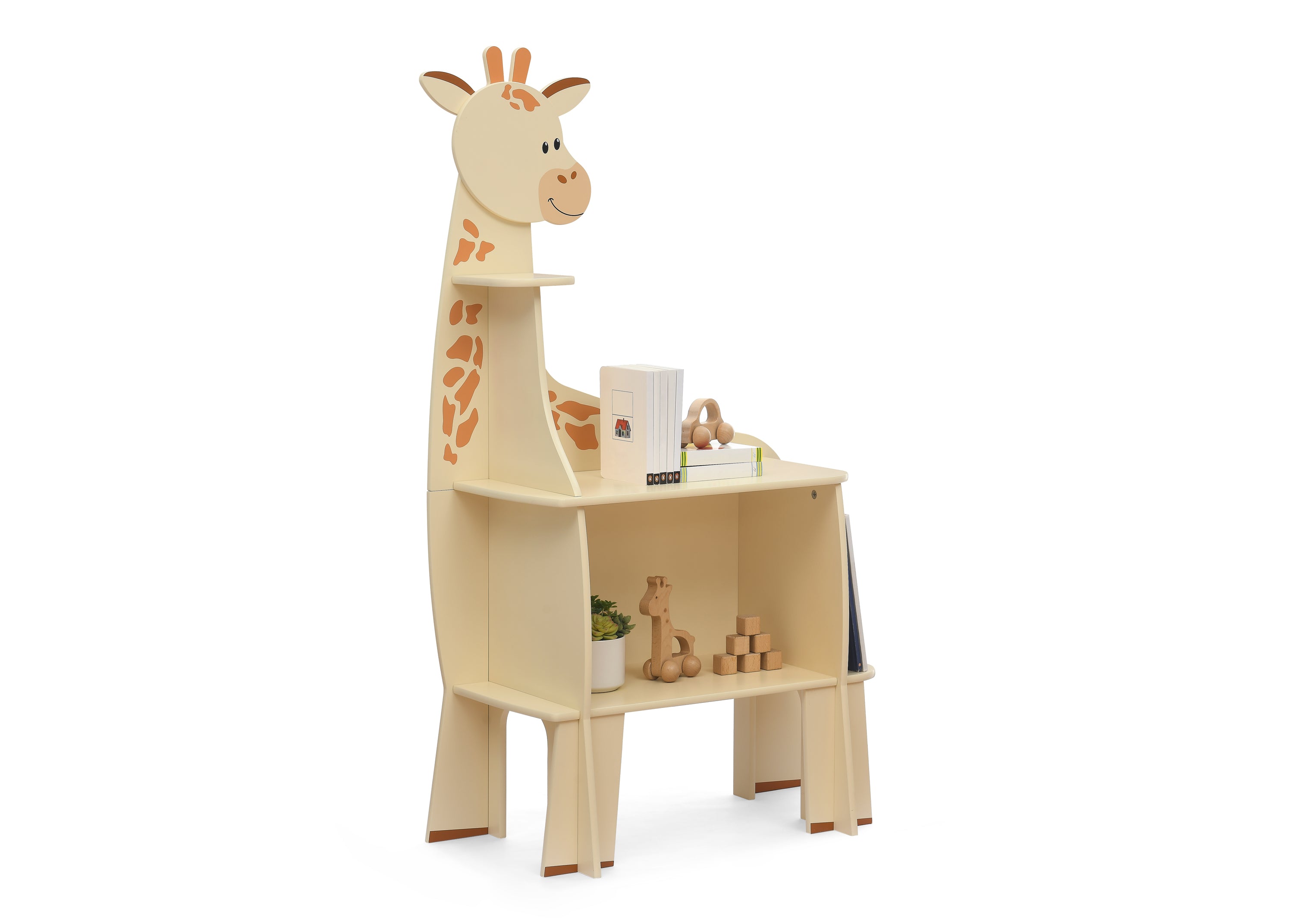 Giraffe-Shaped Kids Bookcase - Fun & Sturdy Bookshelf for Children's Room, Nursery, or Playroom - Perfect for Organizing Books, Toys, and Decor