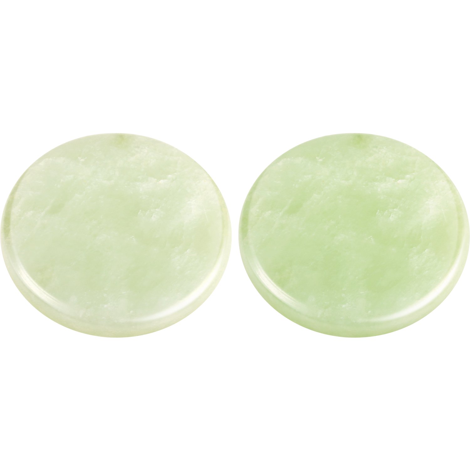 Bememo 2-Piece Green Jade Stone Lash Glue Holder - 2 Inch Round Eyelash Extension Adhesive Pallet for Professional & DIY False Eyelash Application - Perfect for Salon, Spa & Home Use