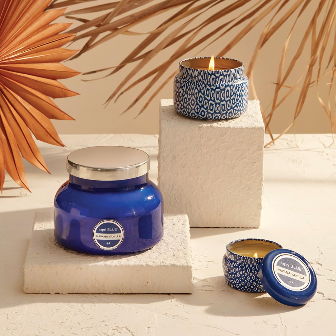 Capri Blue Scented Soy Wax Candles - Vanilla Bergamot Sandalwood Luxury Jar Candle (19oz) - Perfect for Home Decor, Romantic Gifts & Relaxation - Havana Vanilla Scented Candle for Women & Men