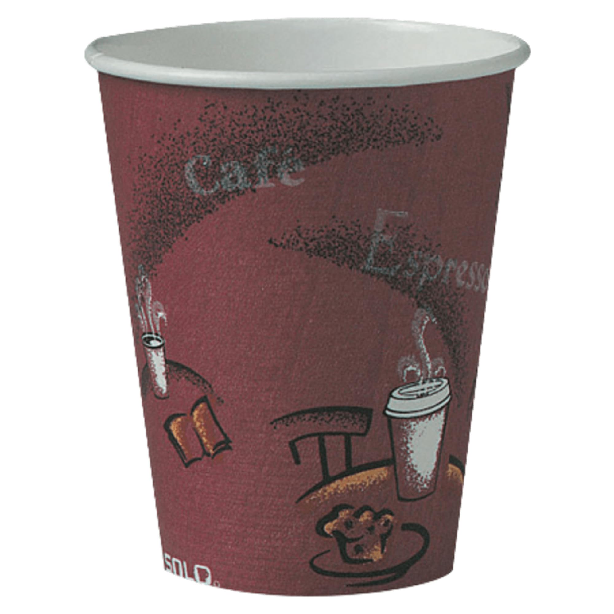 Solo Bistro® 8oz Hot Cups - 500 Pack Multicolor Disposable Coffee Cups for Office, Party & Catering | OF8BI-0041