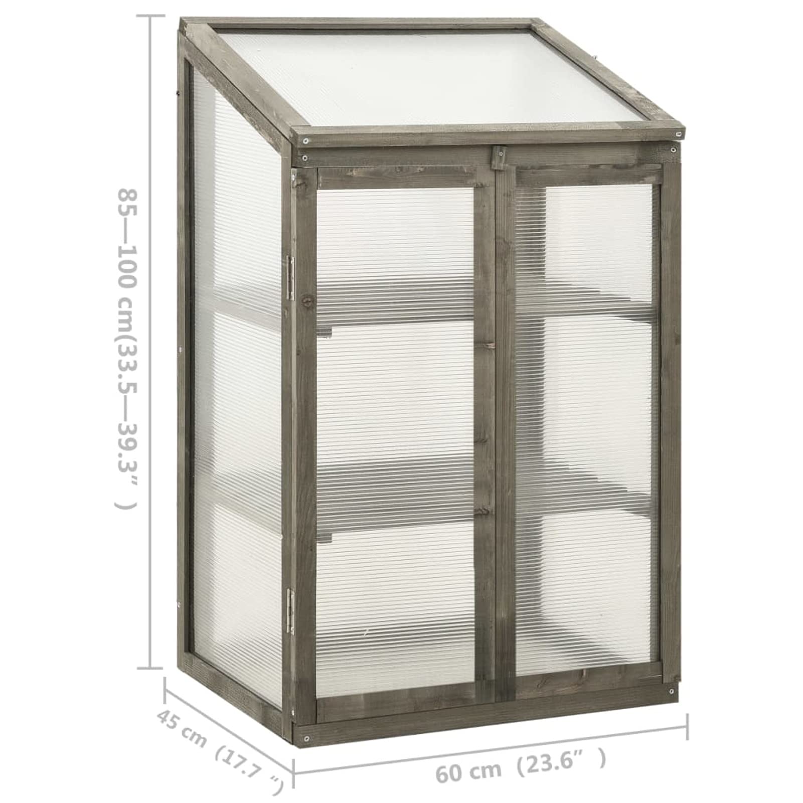 Tidyard Wooden Greenhouse with Openable Roof & Storage Shelves - 2 Doors for Plants, Herbs, Flowers & Vegetables - Perfect for Balcony, Deck, Garden & Patio - Ideal for Gardening, Urban Farming & Outdoor Plant Growth