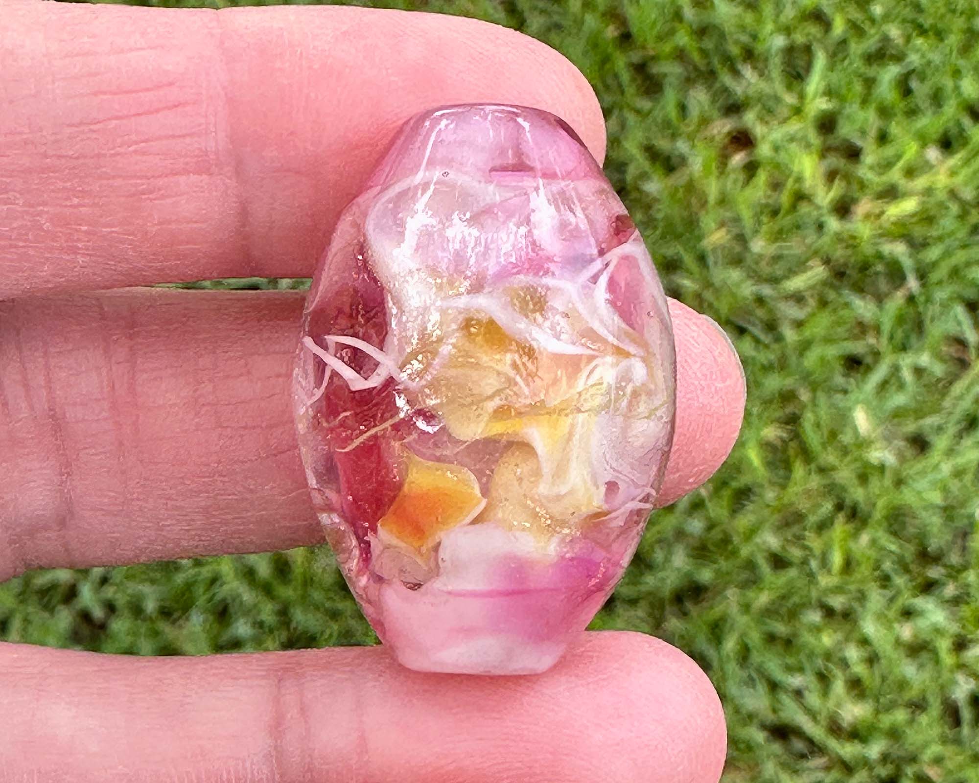 Sunset Pink Shimmer Lampwork Glass Focal Bead for Jewelry Making - DIY Necklace, Bracelet & Earring Designs - Perfect for Handmade Gifts & Craft Projects