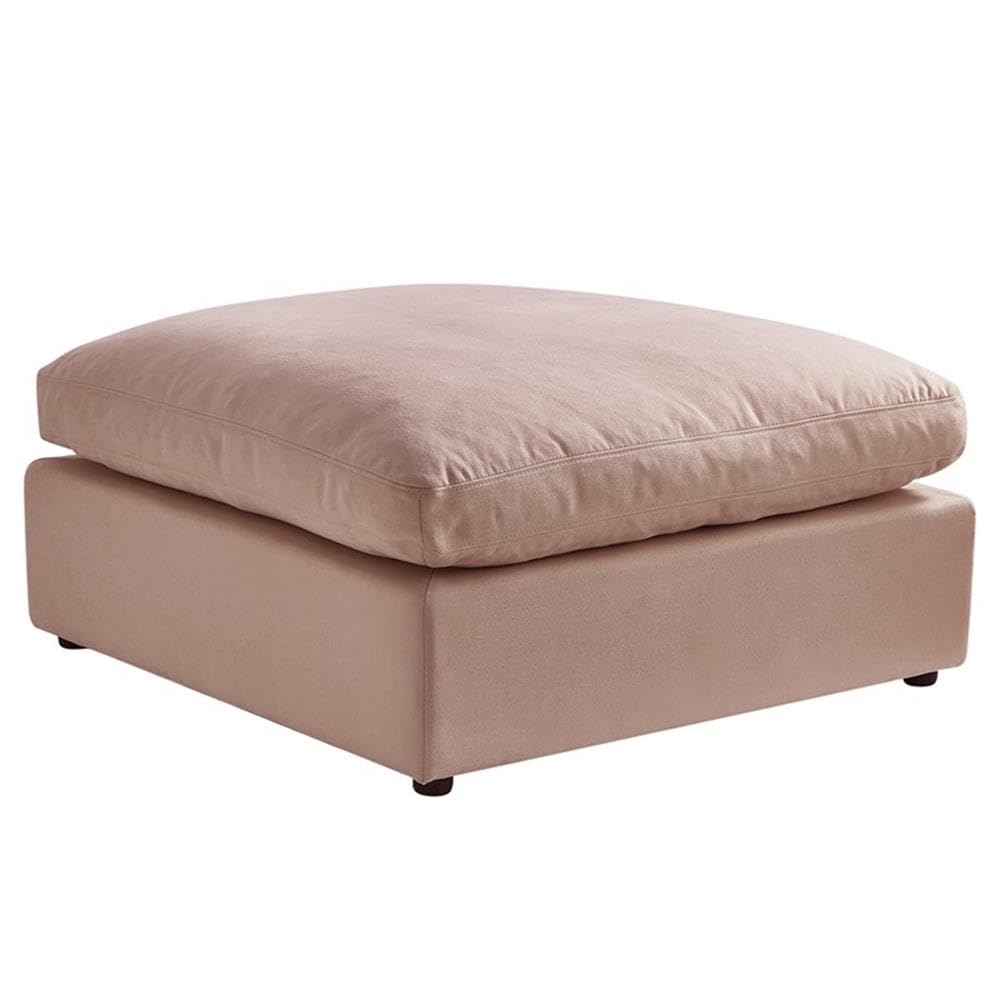 Kaelynn Ottoman Pink Linen Upholstered Storage Bench - Soft Pink Fabric Footrest with Storage for Living Room, Bedroom & Nursery | Perfect for Extra Seating and Home Organization