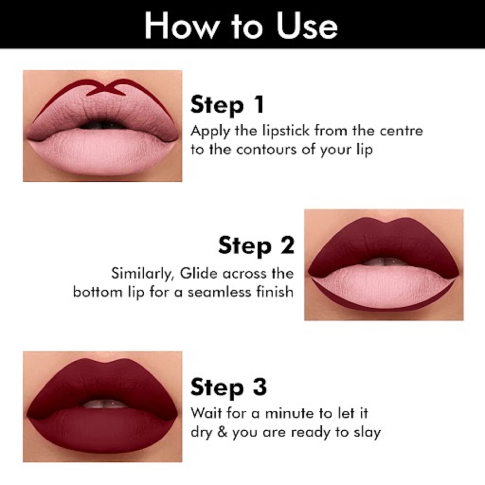 COLORS QUEEN Matte Lipstick - Rich Red Long Lasting Lip Color for Women | Perfect for Date Night, Parties & Everyday Wear