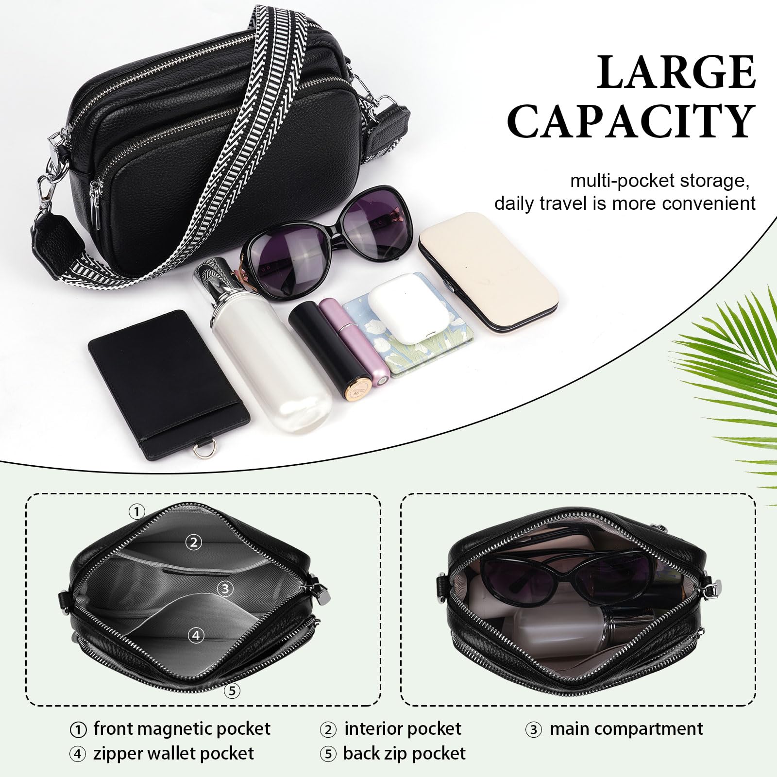 Genuine Leather Crossbody Bag for Women - Stylish Shoulder Purse with Phone Pocket - Perfect Gift for Ladies | Ideal for Work, Travel & Everyday Use