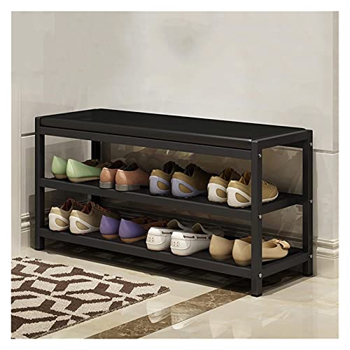 3-Tier Stackable Adjustable Shoe Rack Organizer - Extra Large Capacity Space Saving Storage for Boots, High Heels & Slippers | Multi-Functional Wire Grid Design | Perfect for Closet, Bedroom, Entryway Organization (Black)