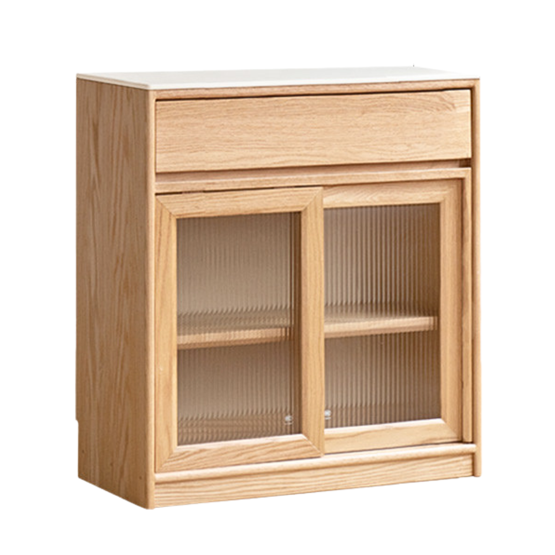 Solid Oak Wood Rock Board Modern Sideboard - Stylish Storage Cabinet for Living Room, Dining Room, or Entryway