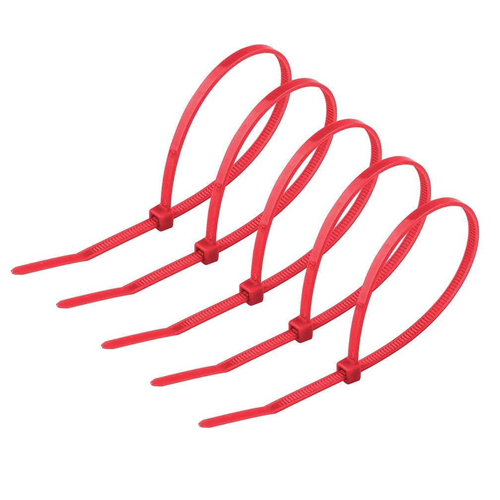 10Gtek 8-Inch Self-Locking Nylon Cable Ties (500pcs, Red) - Heavy Duty Wire Organizer for Home, Office & Industrial Use - Secure Wires, Cables & DIY Projects
