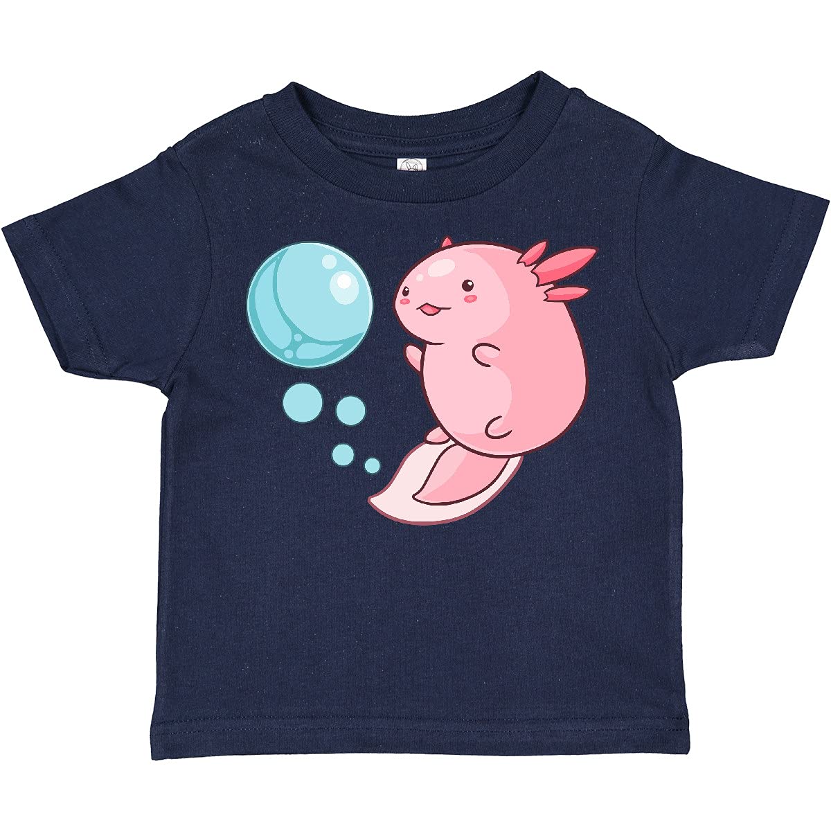 Cute Axolotl and Bubbles Heart Print Toddler T-Shirt - Soft Cotton Kids Tee for Playdates, School & Casual Outfits
