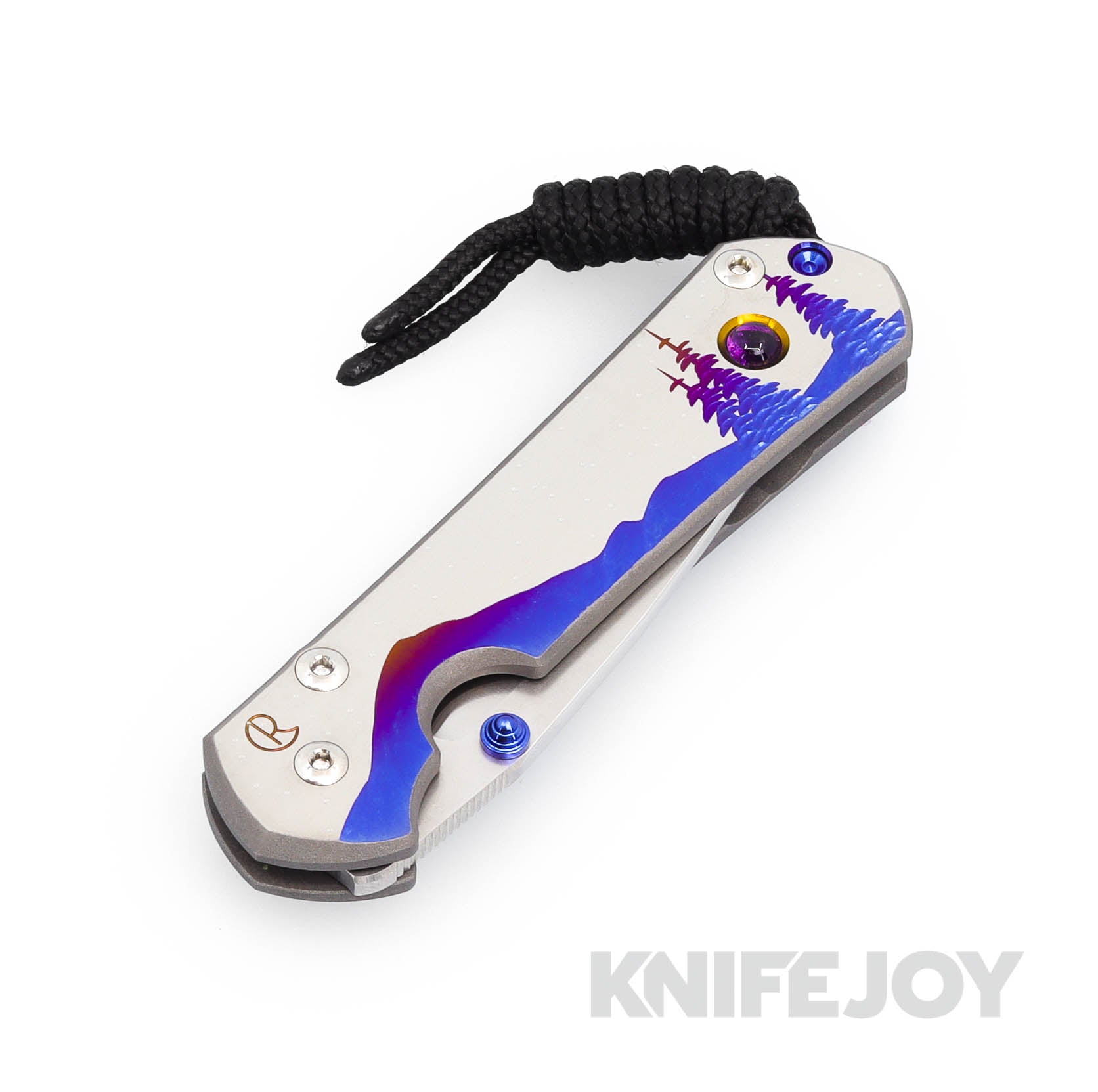 Chris Reeve Knives Small Sebenza 31 Drop Point Folding Knife - Magnacut Blade, Unique Night Sky Graphic Cabochon & Amethyst Handles | EDC, Camping, Outdoor Survival, Collector's Item