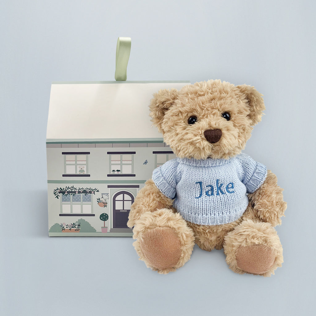 Personalized Blue Bertie Bear Plush Toy - Perfect Gift for Kids, Birthday & Valentine's Day