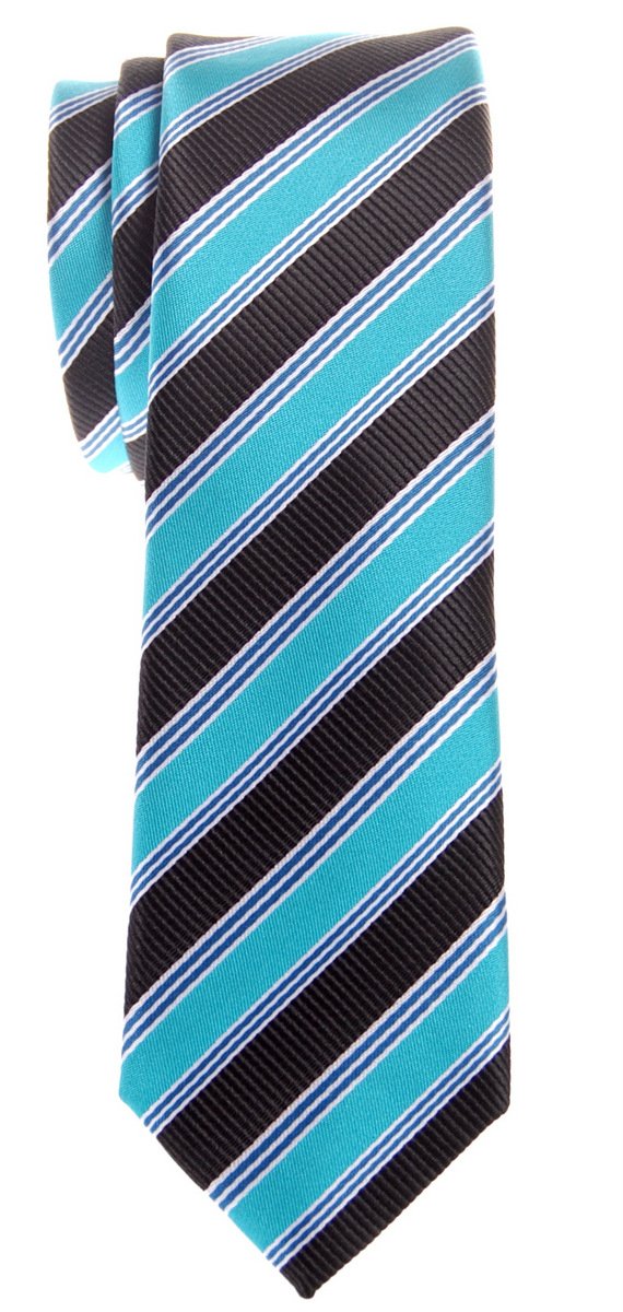 Retreez Modern Preppy Striped Woven Microfiber Skinny Tie for Men - Slim Business Necktie for Office, Wedding & Formal Events