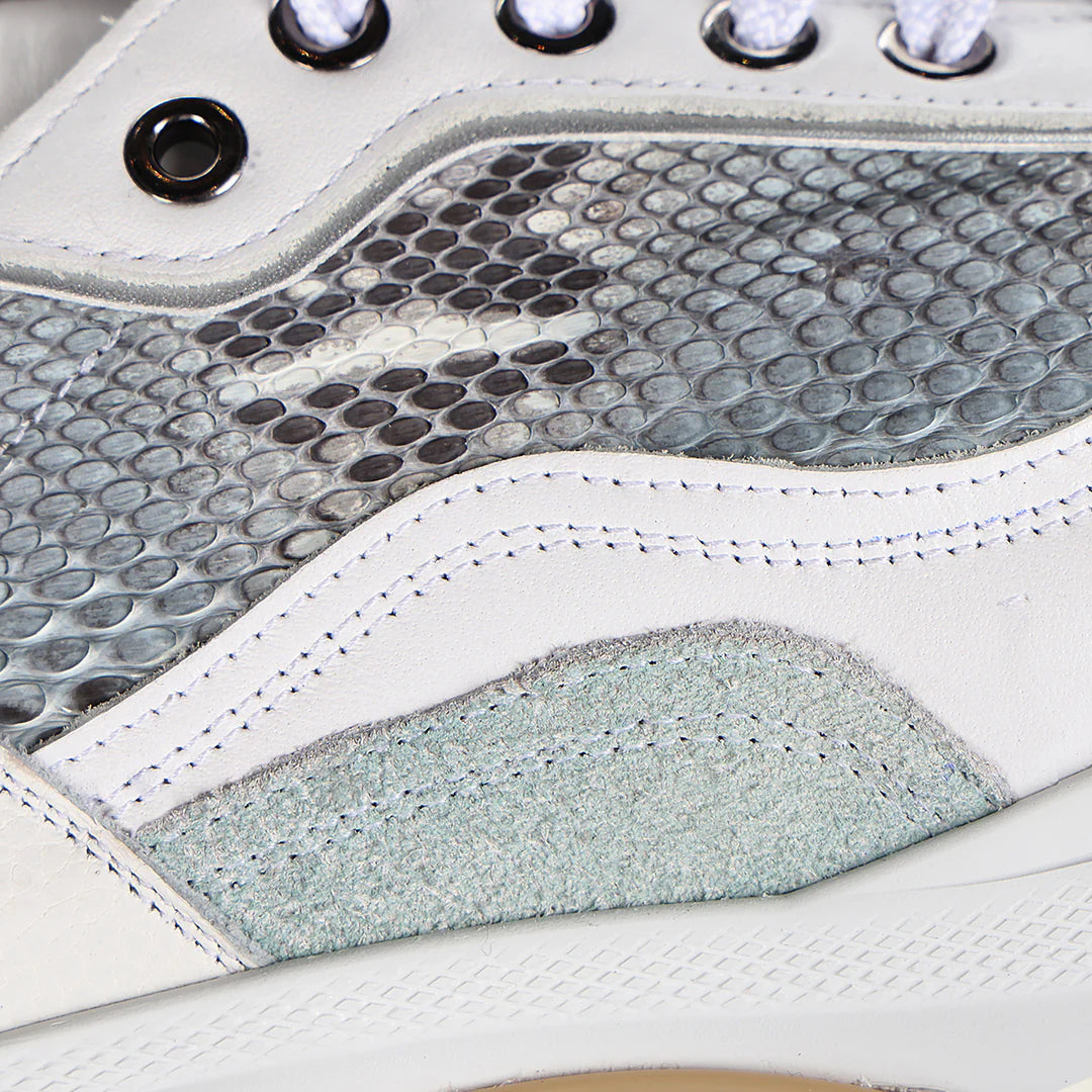 Women's White Python Sneakers A09PBPN - Stylish & Comfortable Fashion Shoes for Casual Wear, Work & Outdoor Activities