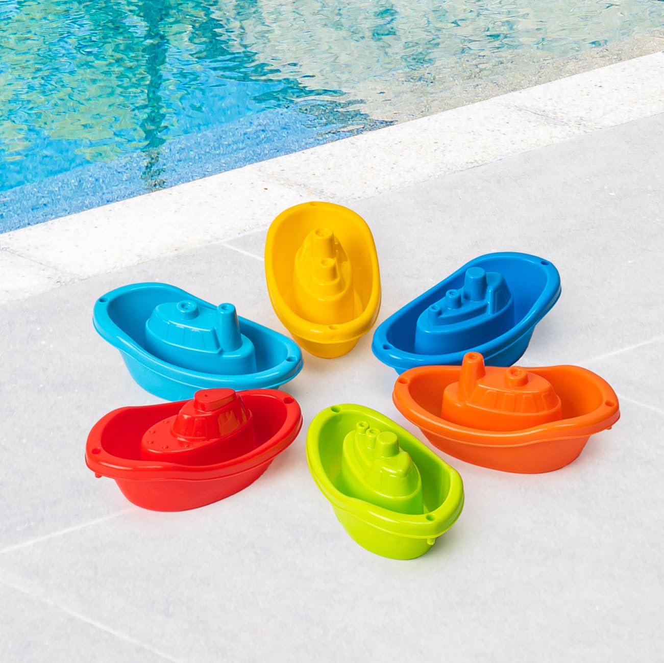 Colorful Stackable Bath Boats for Toddlers - Fun & Educational Baby Bath Toys for Girls & Boys | Bathtub, Pool & Sensory Play Toys (6-Pack)