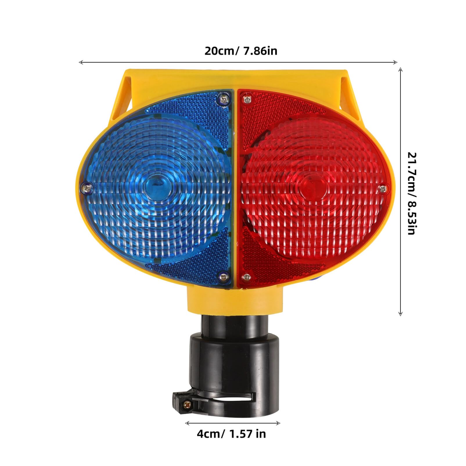CLISPEED Solar Strobe Warning Light - Flashing Safety Light with Clamp for Road Barricades, Construction Zones & Emergency Scenes | Weatherproof Solar-Powered Hazard Light for Traffic Control & Night Visibility
