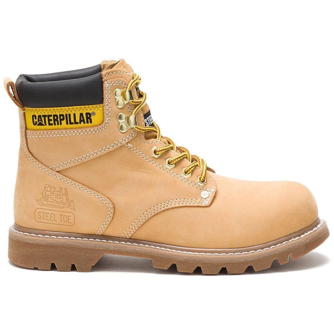 Honey Brown Steel Toe Work Boots for Men - Comfortable & Durable Safety Shoes for Construction, Warehouse & Outdoor Work