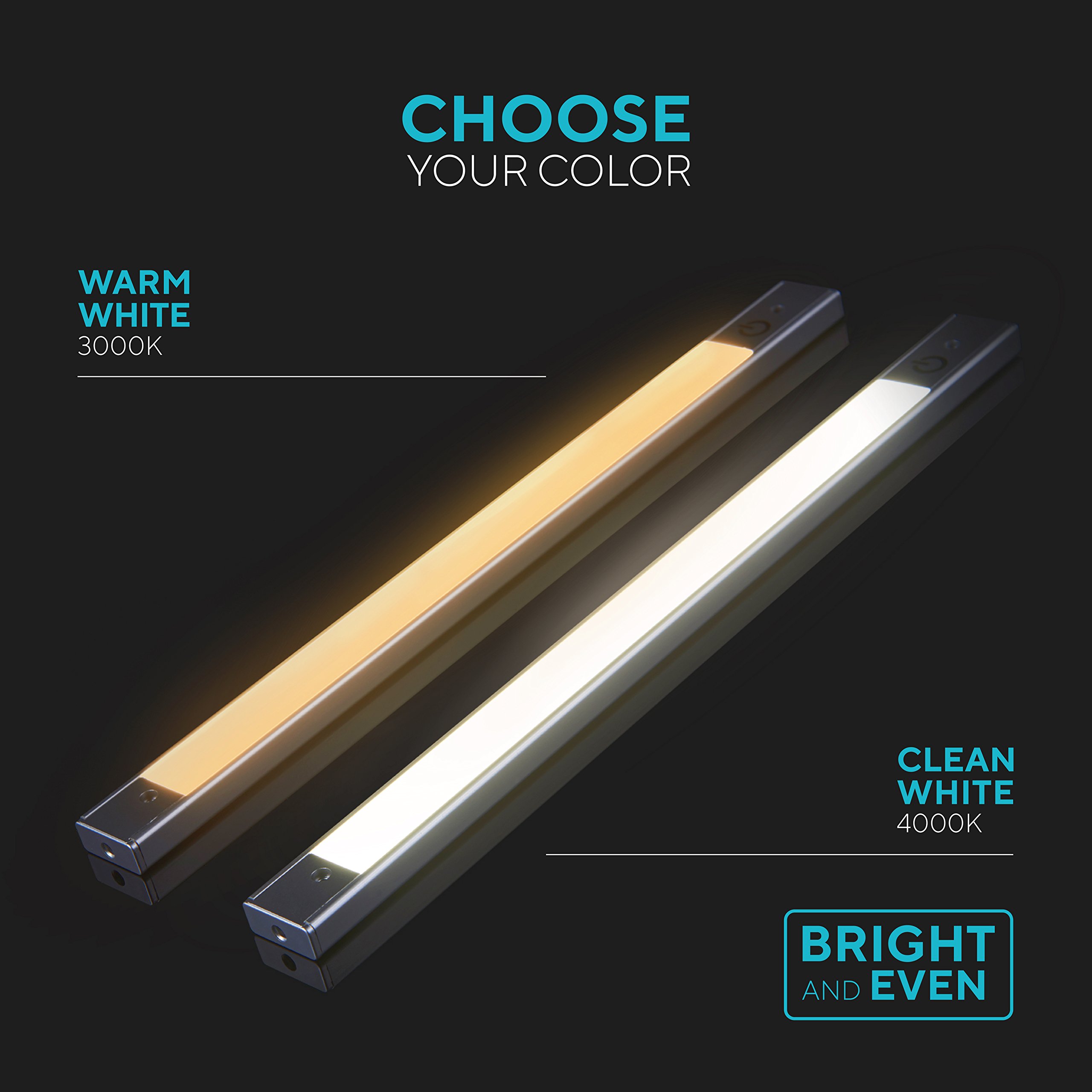 36 Inch Under Cabinet LED Lighting with Motion Sensor - Plug in or Hardwired for Kitchen, Closet & Wardrobe (Cold White) | Perfect for Task Lighting, Accent Illumination & Energy-Efficient Home Decor