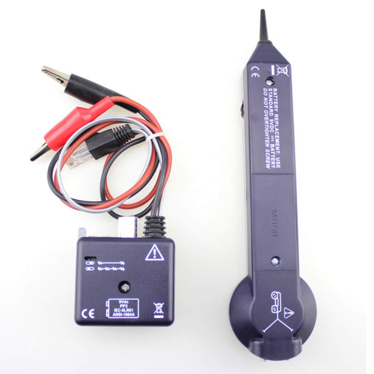 200EP Tone Probe with 77HP Generator Kit - Professional Inductive Amplifier Wire & Cable Tracer for Locating Single Conductors, Underground Cables - Built-in LED Flashlight, Headset Jack & User Manual - Ideal for Electricians, Network Technicians & DIY Home Wiring Projects
