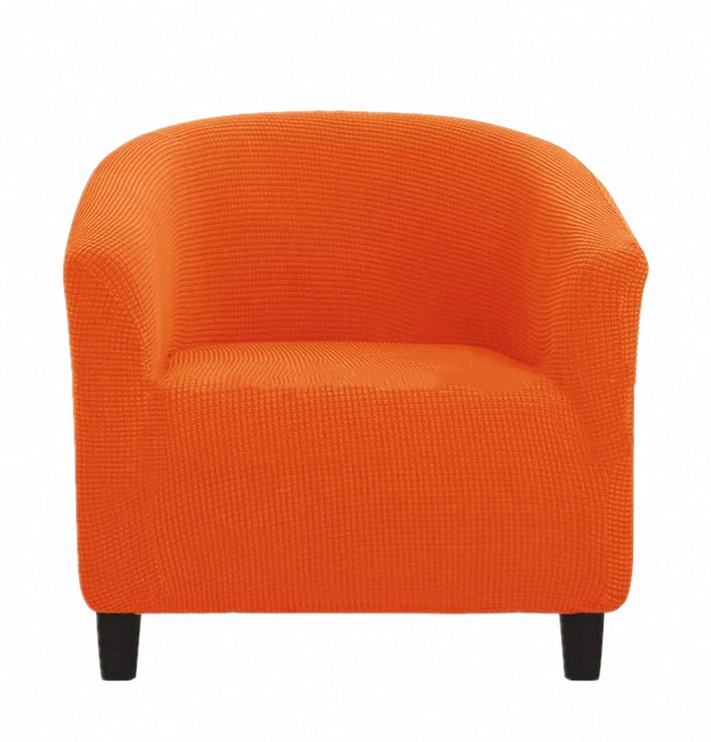 Stretch Spandex Jacquard Slipcover for Club & Cafe Chairs - Orange Elastic Chair Cover Protector - Durable Couch Cover for Home, Office & Restaurant Use