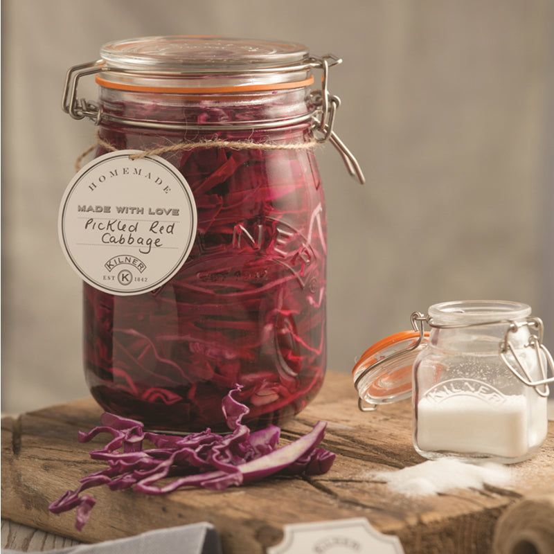 Kilner Clip Top Glass Jar - 1 Liter (33 Oz) Airtight Storage Container for Kitchen, Pantry, Bathroom & DIY Crafts - Perfect for Pickles, Jams, Spices & Home Organization