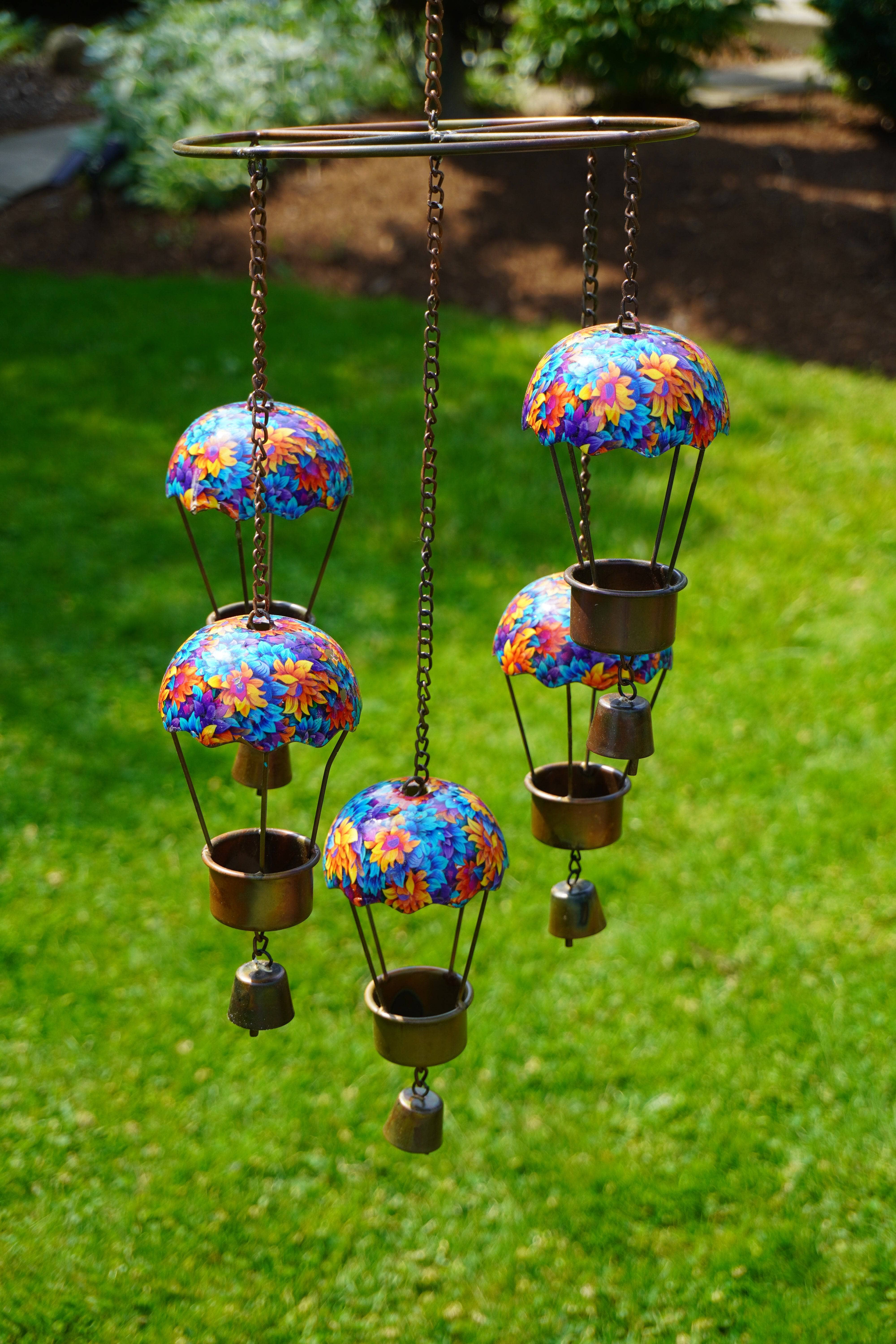 Floral Hot Air Balloon Nursery Mobile - Handmade Baby Crib Decor for Girls & Boys - Perfect for Baby Showers, Birthdays & Nursery Room Decorations