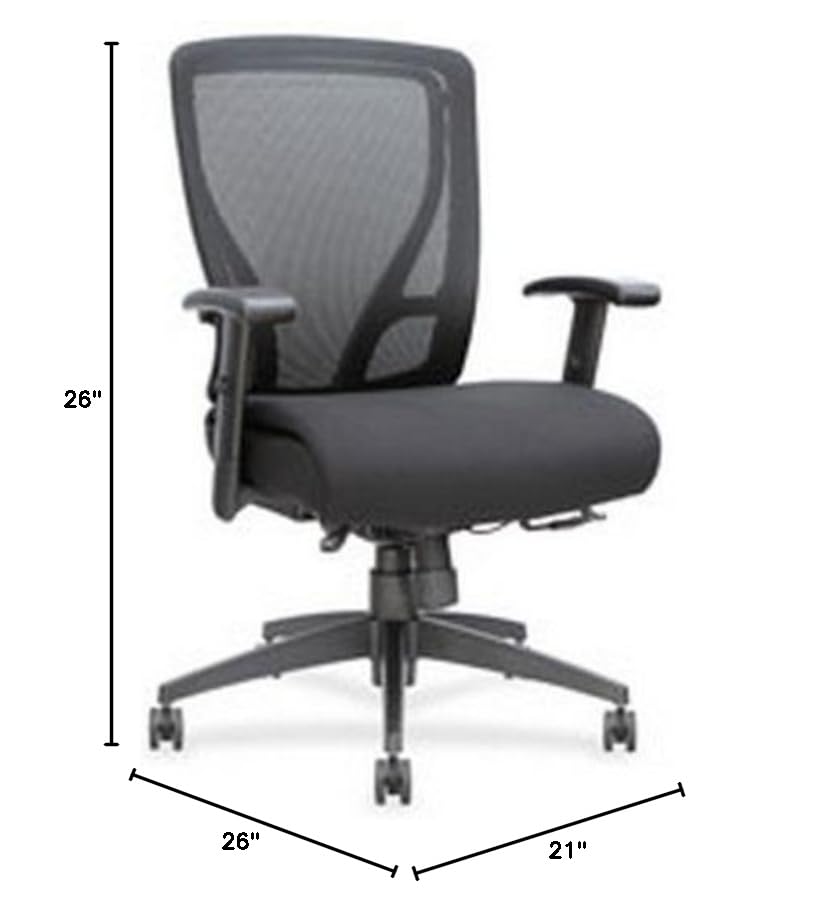Ergonomic Swivel Mid-Back Mesh Office Chair with Lumbar Support - Adjustable Height & Tilt for Home, Office, and Gaming Use