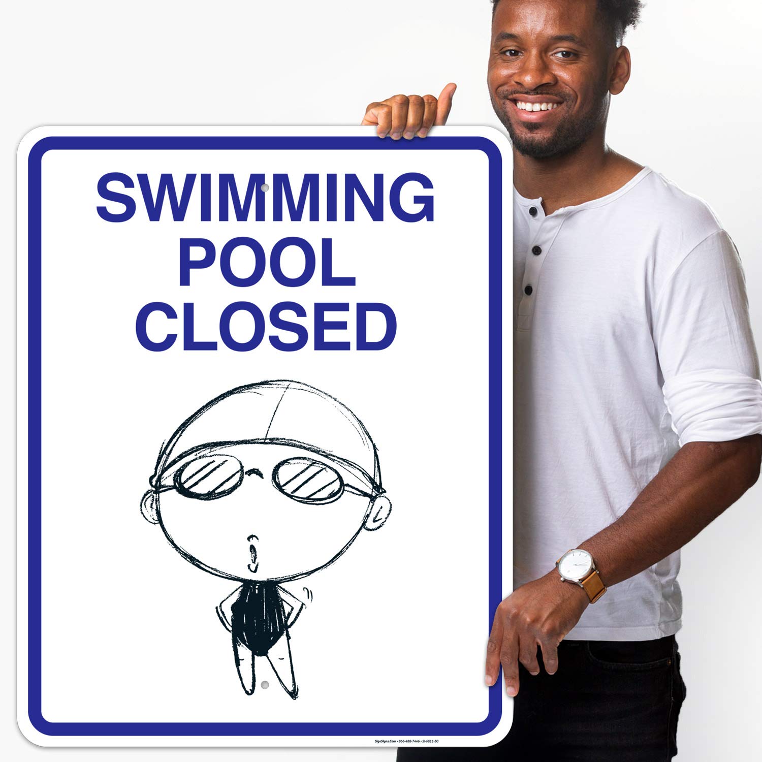 Pool Closed Sign - 24x30 Inches, Rust-Free .063 Aluminum, Fade Resistant Swimming Pool Sign for Indoor/Outdoor Use, Made in USA - Ideal for Public Pools, Hotels, and Community Centers