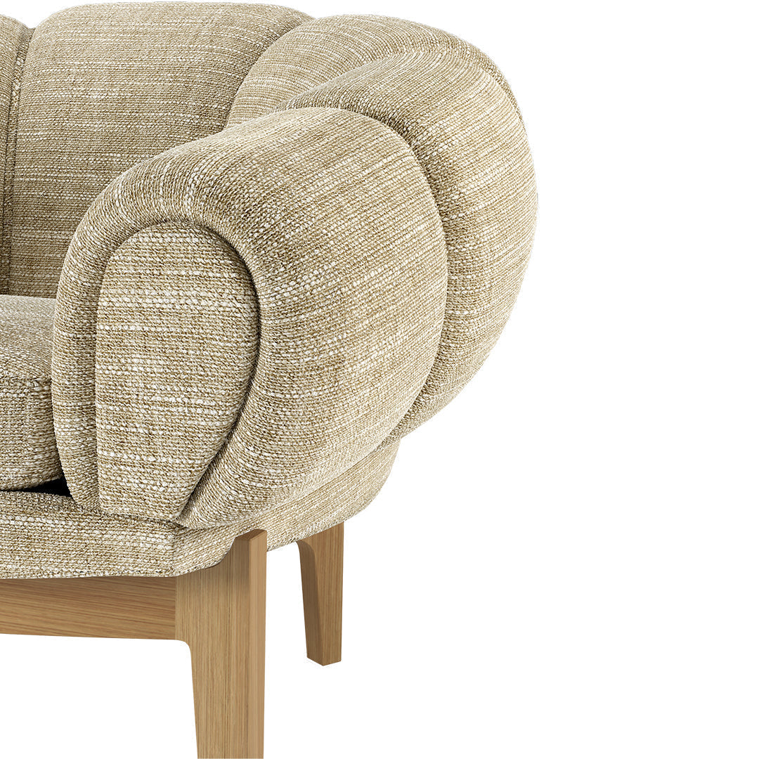 Comfortable Croissant 3-Seater Sofa - Modern Living Room Furniture for Small Spaces | Perfect for Apartments, Lounges & Cozy Home Decor