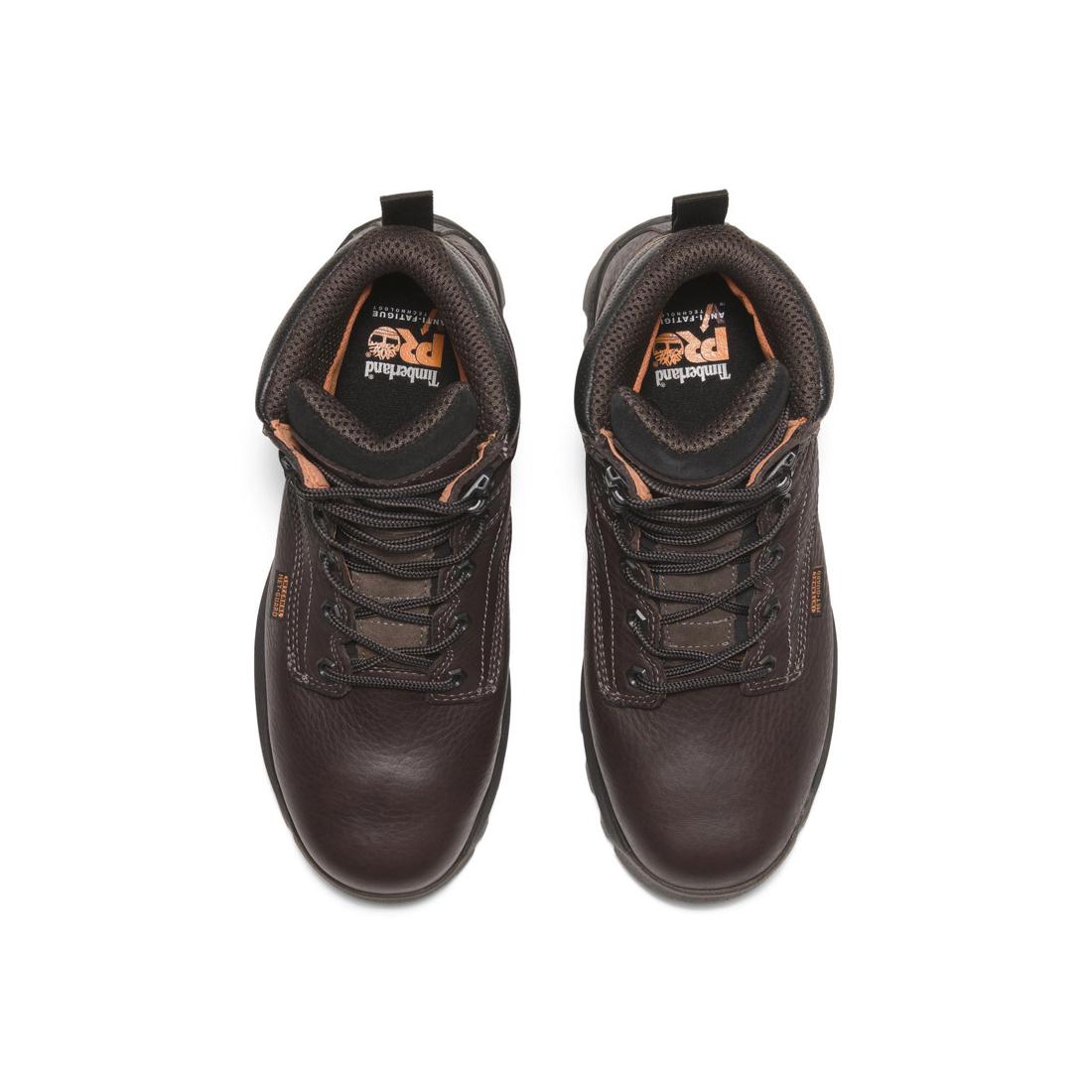 Titan EV 6 Inch Composite Toe Work Boots for Men - Dark Brown Safety Shoes - Electrical Hazard & Slip Resistant - Ideal for Construction, Warehouse & Outdoor Work