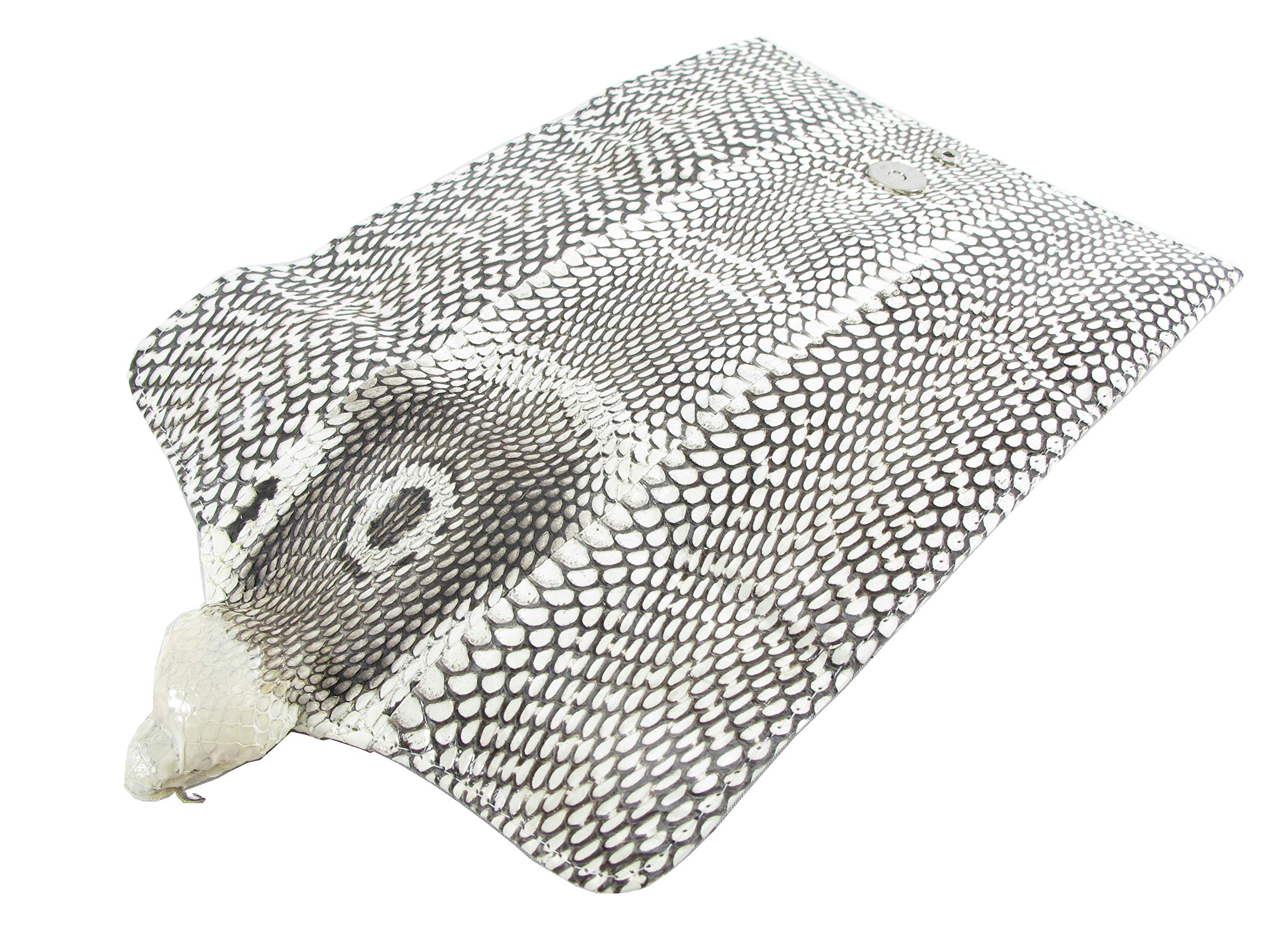 Genuine Cobra Snake Skin Leather Women's Trifold Clutch Wallet Purse with Head - Exotic Natural Reptile Skin Handbag for Evening Parties, Date Nights & Luxury Fashion Accessories
