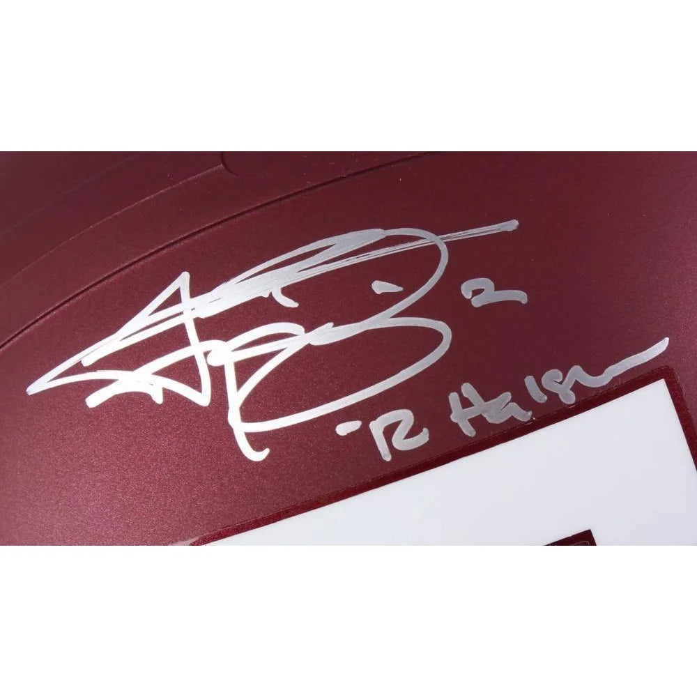 Johnny Manziel Autographed Texas A&M Football Helmet with Heisman Inscription - JSA Certified COA - Perfect for Sports Memorabilia Collectors & Aggies Fans Display