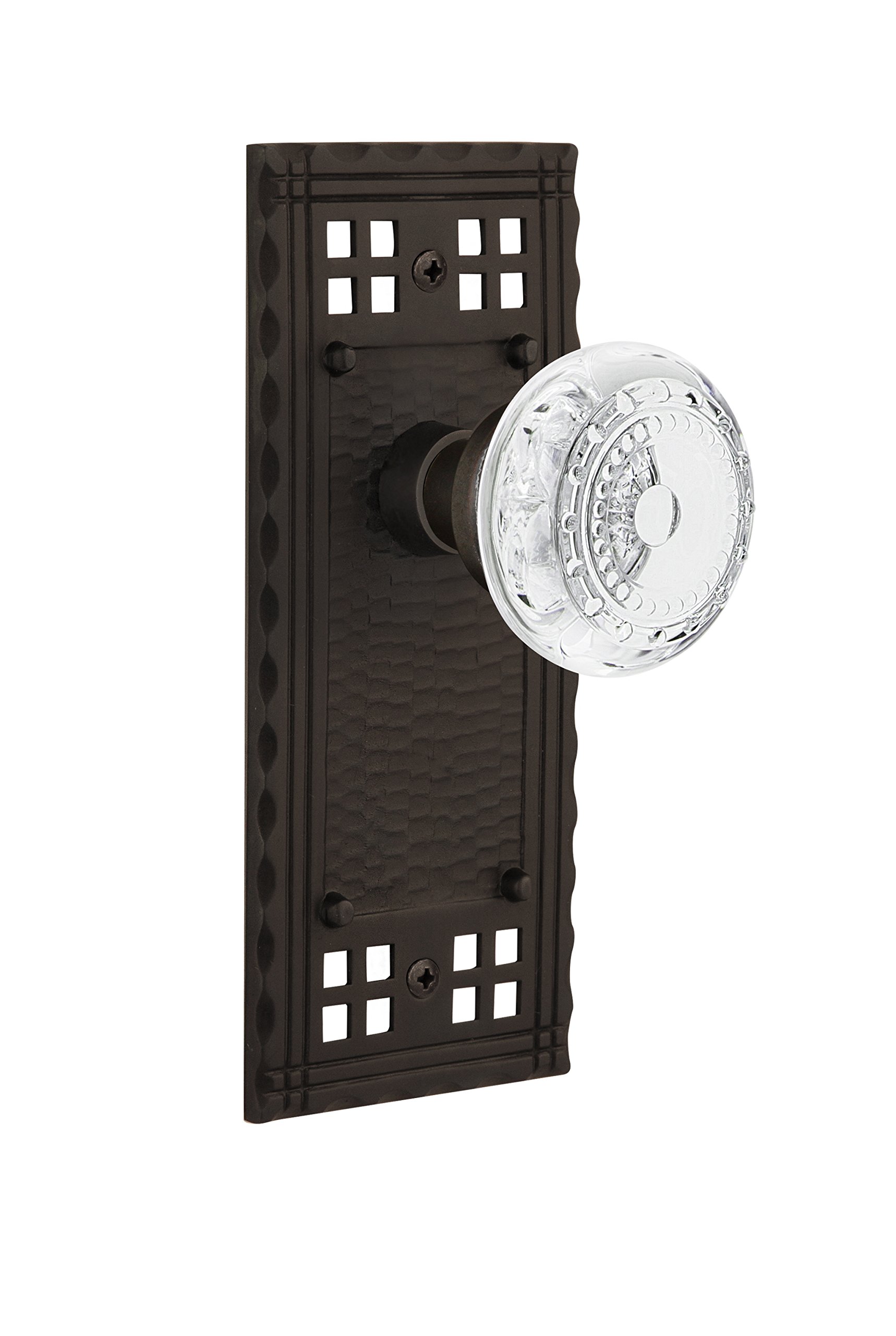 Vintage Craftsman Privacy Door Knob 2.375 Inch Oil-Rubbed Bronze - Classic Home Hardware for Bedroom & Bathroom Doors