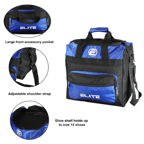 ELITE Impression Single Tote Royal Bowling Bag - Premium Bowling Accessory for Men & Women - Perfect for League Play, Tournaments & Practice Sessions
