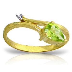 0.83 Carat 14K Solid Yellow Gold My Other Half Peridot Diamond Ring for Women - Elegant Anniversary Gift, Wedding Band, Promise Ring for Her - Perfect for Valentine's Day, Engagement, and Special Occasions