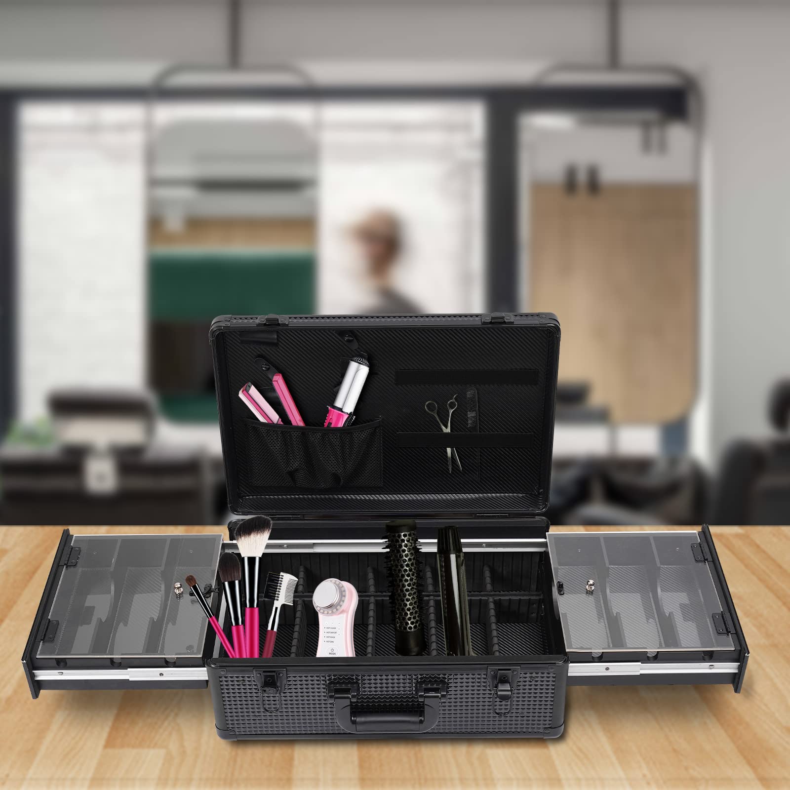 Professional Barber Case - Detachable Hairdressing Tool Organizer for Salon & Home Use | Versatile Styling Kit for Hair Stylists, Pet Groomers & Travel | Perfect for Clippers, Scissors & Styling Tools Storage