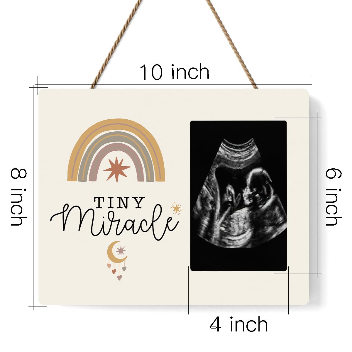 IAXIC Rainbow Pregnancy Announcement Picture Frame - Ultrasound Keepsake Gift for First Time Moms, Expecting Parents & Grandparents - Perfect for Baby Showers, Gender Reveals & Nursery Decor