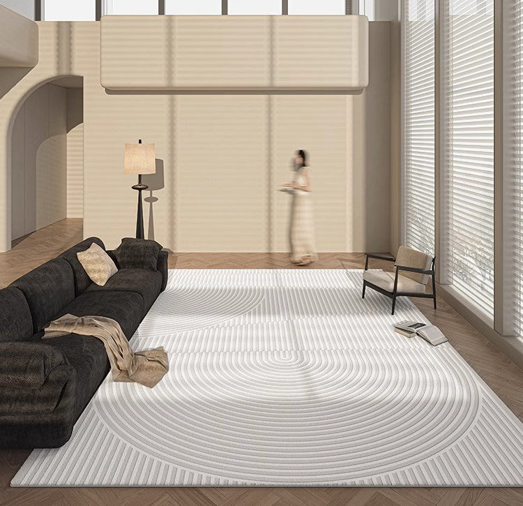 Modern Geometric Abstract Area Rugs - Contemporary Non-Slip Carpet for Bedroom, Dining Room, Kitchen & Living Room - Soft Floor Mat for Home Decor & Comfort