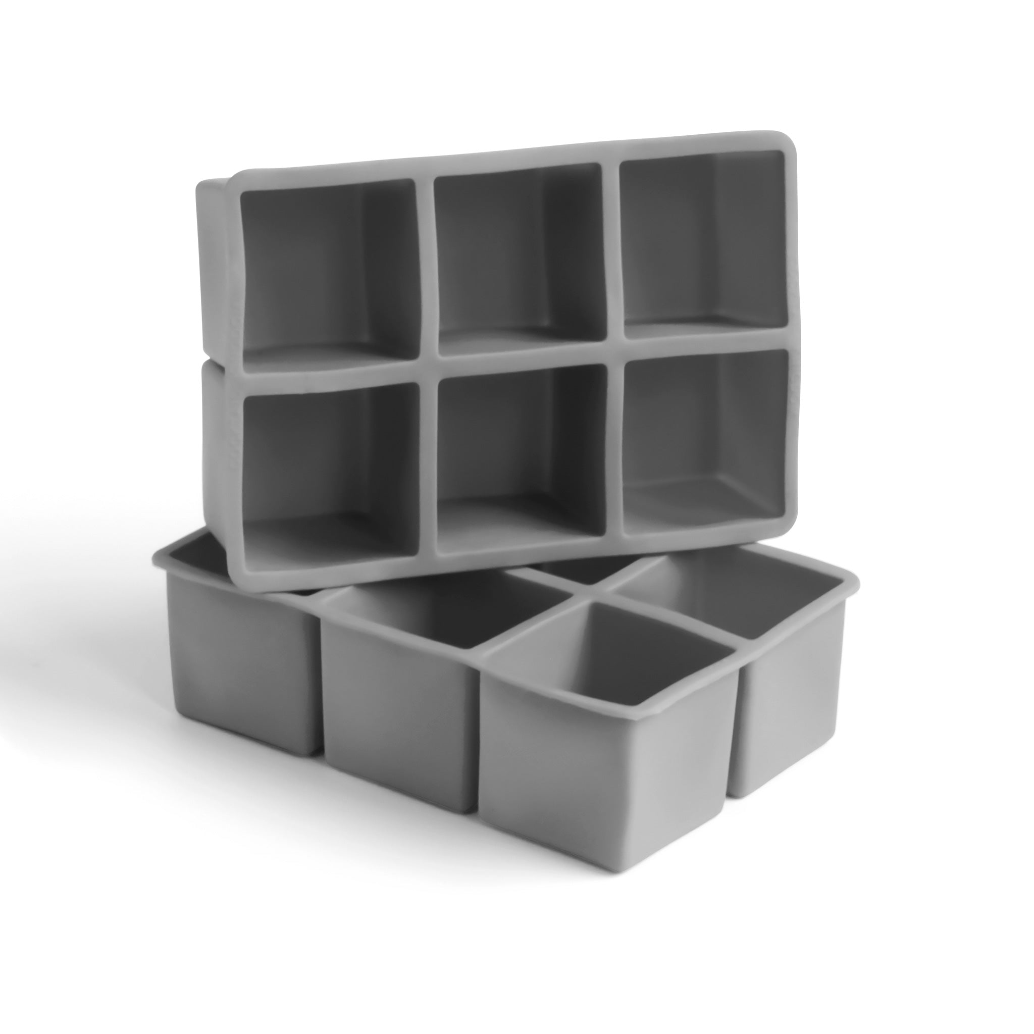 2in Square Ice Cube Tray - BPA-Free Food Grade Silicone, Gray - Perfect for Cocktails, Whiskey, and Cold Drinks at Home or Parties